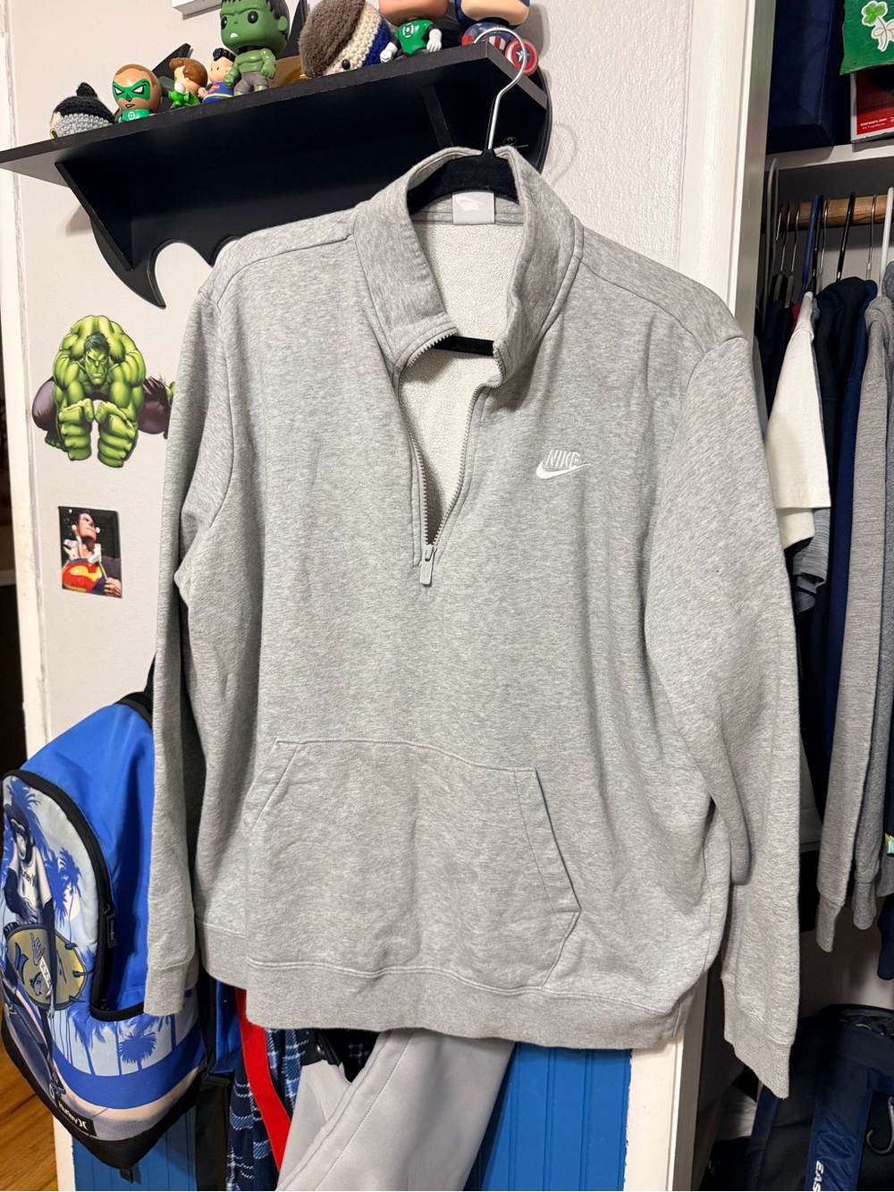 Women’s Nike Gray Half-Zip Pullover Sweatshirt
